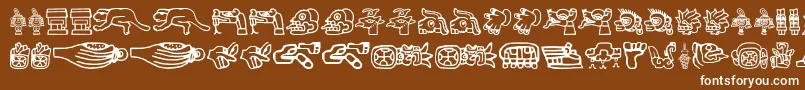 Aztec ffy-Schriftart – Weiße Schriften auf braunem Hintergrund