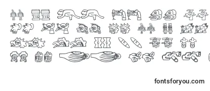 Überblick über die Schriftart Aztec ffy