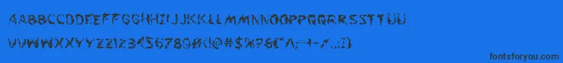 Шрифт Flesheatingwhack – чёрные шрифты на синем фоне