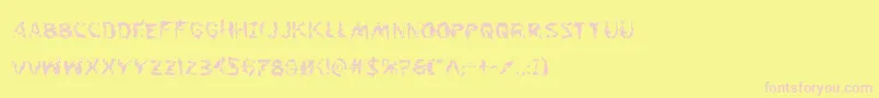 Flesheatingwhack-fontti – vaaleanpunaiset fontit keltaisella taustalla
