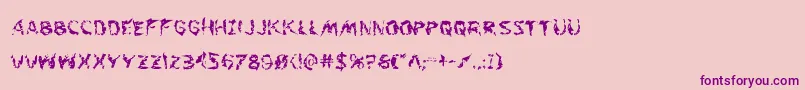 Flesheatingwhack-Schriftart – Violette Schriften auf rosa Hintergrund