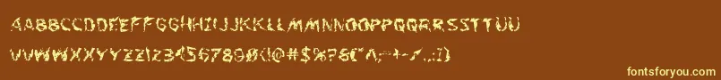 Flesheatingwhack-fontti – keltaiset fontit ruskealla taustalla