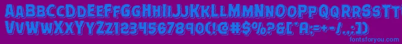 Terrorbabblepunchital-fontti – siniset fontit violetilla taustalla