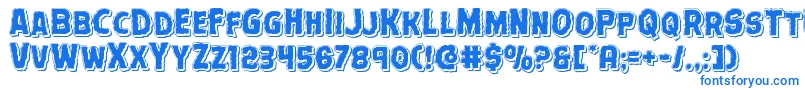 Terrorbabblepunchital-Schriftart – Blaue Schriften auf weißem Hintergrund
