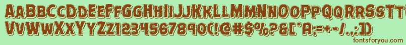 Terrorbabblepunchital-fontti – ruskeat fontit vihreällä taustalla