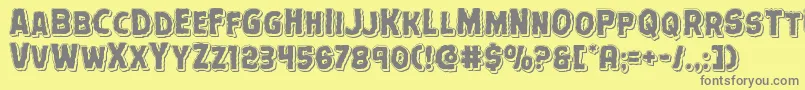 Terrorbabblepunchital-fontti – harmaat kirjasimet keltaisella taustalla