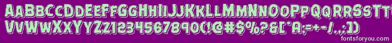 Terrorbabblepunchital-fontti – vihreät fontit violetilla taustalla