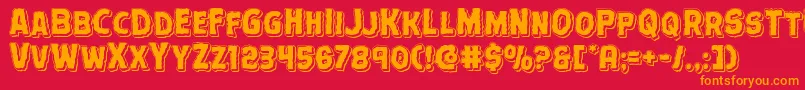 Шрифт Terrorbabblepunchital – оранжевые шрифты на красном фоне