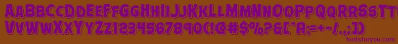 Шрифт Terrorbabblepunchital – фиолетовые шрифты на коричневом фоне