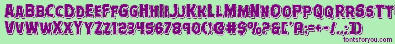 Шрифт Terrorbabblepunchital – фиолетовые шрифты на зелёном фоне