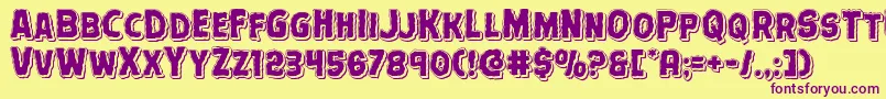Terrorbabblepunchital-Schriftart – Violette Schriften auf gelbem Hintergrund