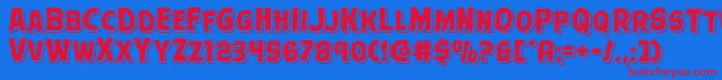 Terrorbabblepunchital Font – Red Fonts on Blue Background