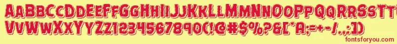 Шрифт Terrorbabblepunchital – красные шрифты на жёлтом фоне