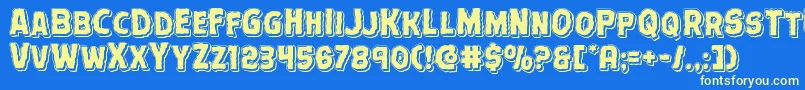Terrorbabblepunchital Font – Yellow Fonts on Blue Background