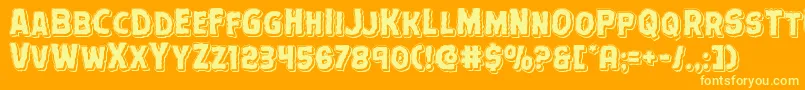 Шрифт Terrorbabblepunchital – жёлтые шрифты на оранжевом фоне