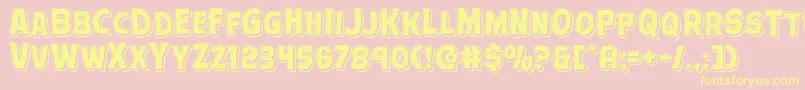 Terrorbabblepunchital-Schriftart – Gelbe Schriften auf rosa Hintergrund