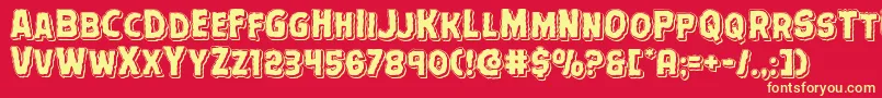 Terrorbabblepunchital Font – Yellow Fonts on Red Background