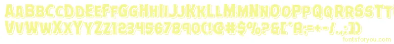 Шрифт Terrorbabblepunchital – жёлтые шрифты на белом фоне