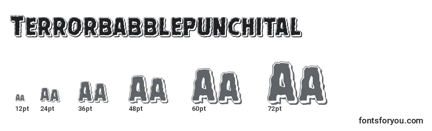 Terrorbabblepunchital Font Sizes