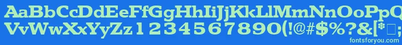 TektonDisplaySsi Font – Green Fonts on Blue Background
