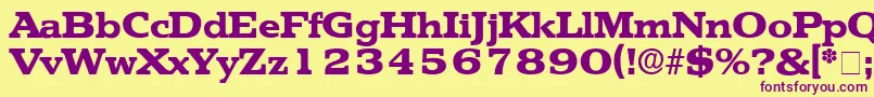 TektonDisplaySsi Font – Purple Fonts on Yellow Background