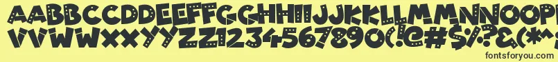 PatchyRobots Font – Black Fonts on Yellow Background