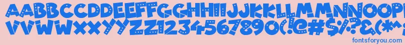 PatchyRobots Font – Blue Fonts on Pink Background