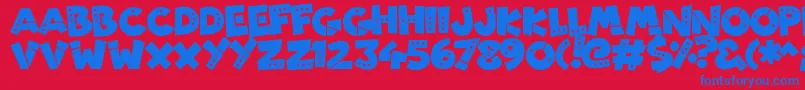 PatchyRobots Font – Blue Fonts on Red Background