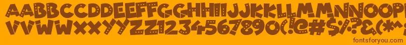 PatchyRobots Font – Brown Fonts on Orange Background