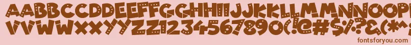 PatchyRobots Font – Brown Fonts on Pink Background