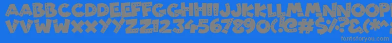 PatchyRobots Font – Gray Fonts on Blue Background