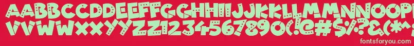 PatchyRobots Font – Green Fonts on Red Background