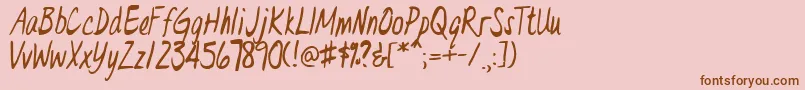Dr.EveL Font – Brown Fonts on Pink Background