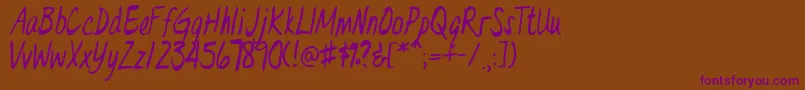 Dr.EveL Font – Purple Fonts on Brown Background