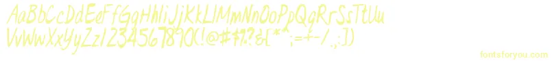 フォントDr.EveL – 白い背景に黄色の文字