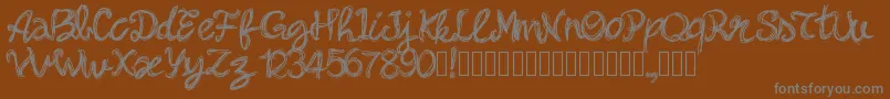 Pwbella Font – Gray Fonts on Brown Background