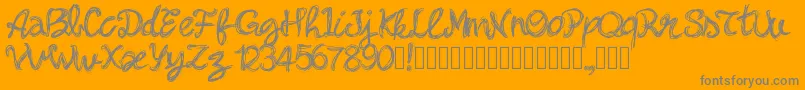 Pwbella Font – Gray Fonts on Orange Background