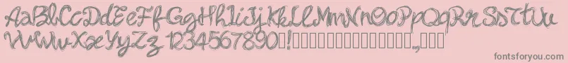 Weitere Informationen zur Pwbella-Schriftart Pwbella-Schriftart – Graue Schriften auf rosa Hintergrund