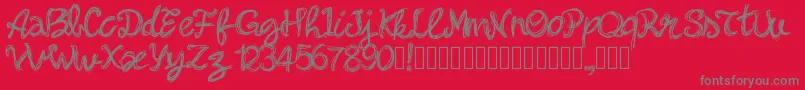 Pwbella Font – Gray Fonts on Red Background