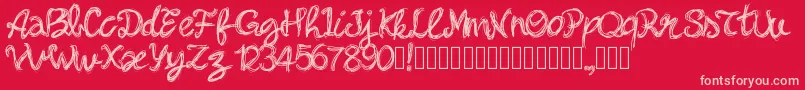 Pwbella Font – Pink Fonts on Red Background