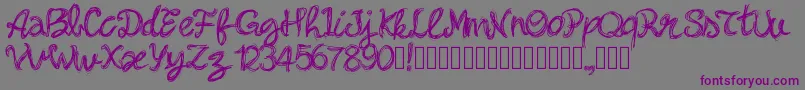 Pwbella-Schriftart – Violette Schriften auf grauem Hintergrund