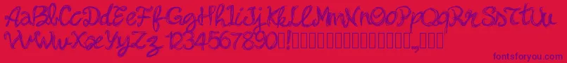 Pwbella Font – Purple Fonts on Red Background