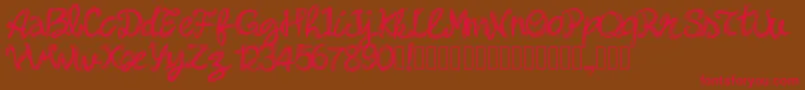 Pwbella Font – Red Fonts on Brown Background