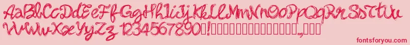 Pwbella Font – Red Fonts on Pink Background