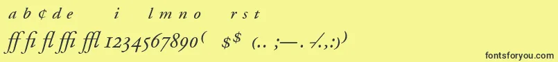 AdobeGaramondItalicExpert Font – Black Fonts on Yellow Background