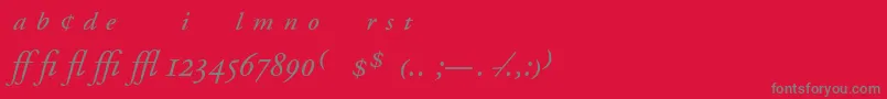 AdobeGaramondItalicExpert Font – Gray Fonts on Red Background