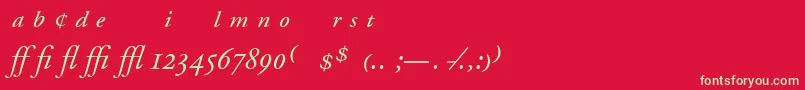 fuente AdobeGaramondItalicExpert – Fuentes Verdes Sobre Fondo Rojo