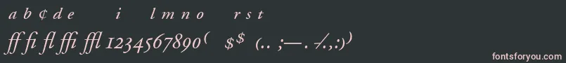 Шрифт AdobeGaramondItalicExpert – розовые шрифты на чёрном фоне