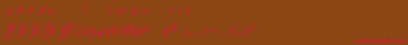 AdobeGaramondItalicExpert Font – Red Fonts on Brown Background