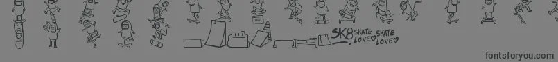 Police Skatelove – polices noires sur fond gris